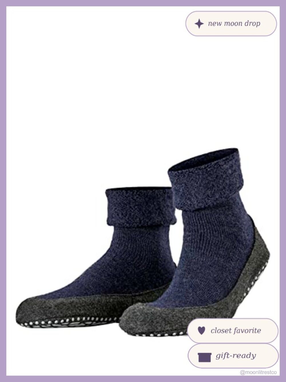 Merino Wool Slipper Socks Cozy Warm House Socks Grippy Sole